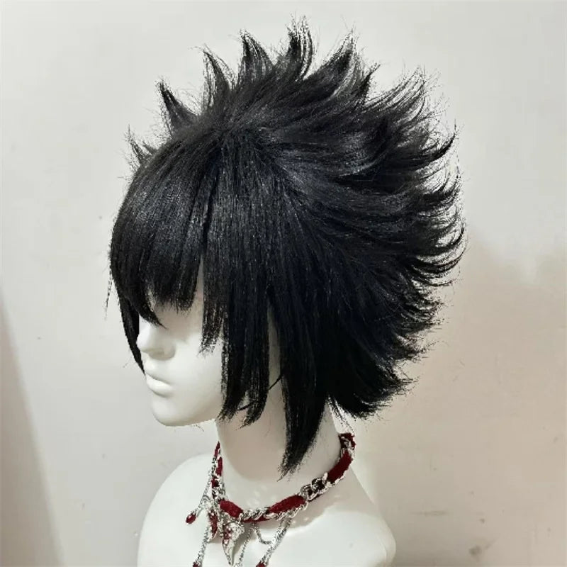 HOKAGE NINJA Sasuke Cosplay Wig Synthetic Short Straight Wig Anime Coser Heat Resistant Fiber High Quality Wig Halloween Party