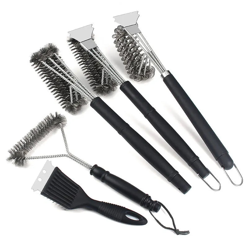 Barbecue Grill BBQ Brush Clean Tool Grill Accessories Stainless Steel Bristles Non-stick Cleaning Brushes Barbecue Accessories