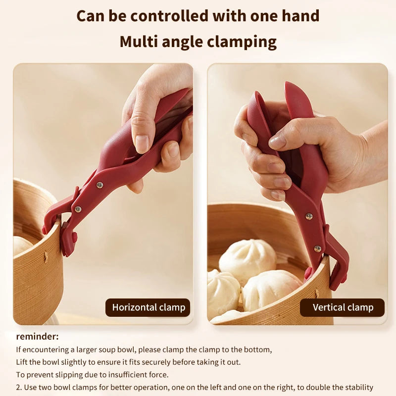 Silicone Anti-scald Clip Kitchen Plate Bowl Dish Pot Holder Heat-resistant Clamp Lifter Kitchen Gadget