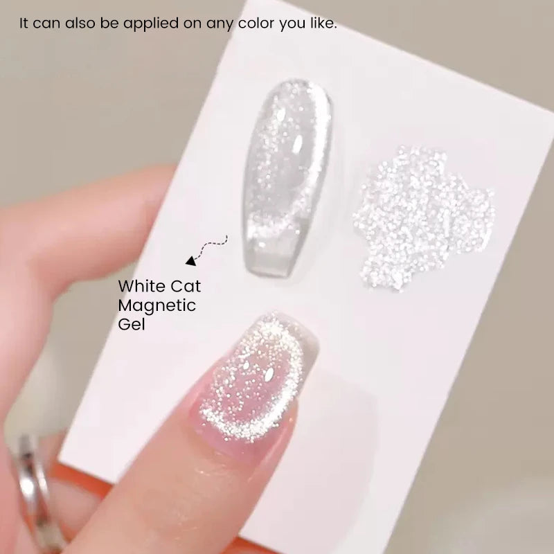 UR SUGAR Silver Cat Magnetic Gel Nail Polish 15ml Vernis Semi Permanent Moonlight White Transparent Glass Nail Gel With Magnet