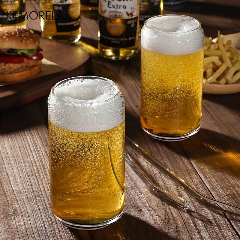 KEMORELA 1/4 Set Glass Cup With Lid and Without Cover Straw Transparent Bubble Tea Cup Glass Beer Can Milk Mocha Mug Drinkware