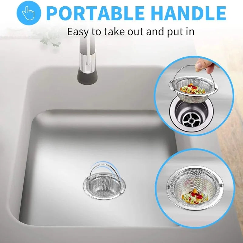 Kitchen Sink Filter Bathroom Floor Drain Mesh Filters Stainless Steel Sink Strainer Garbage Food Residue Drain Hole Filter Trap