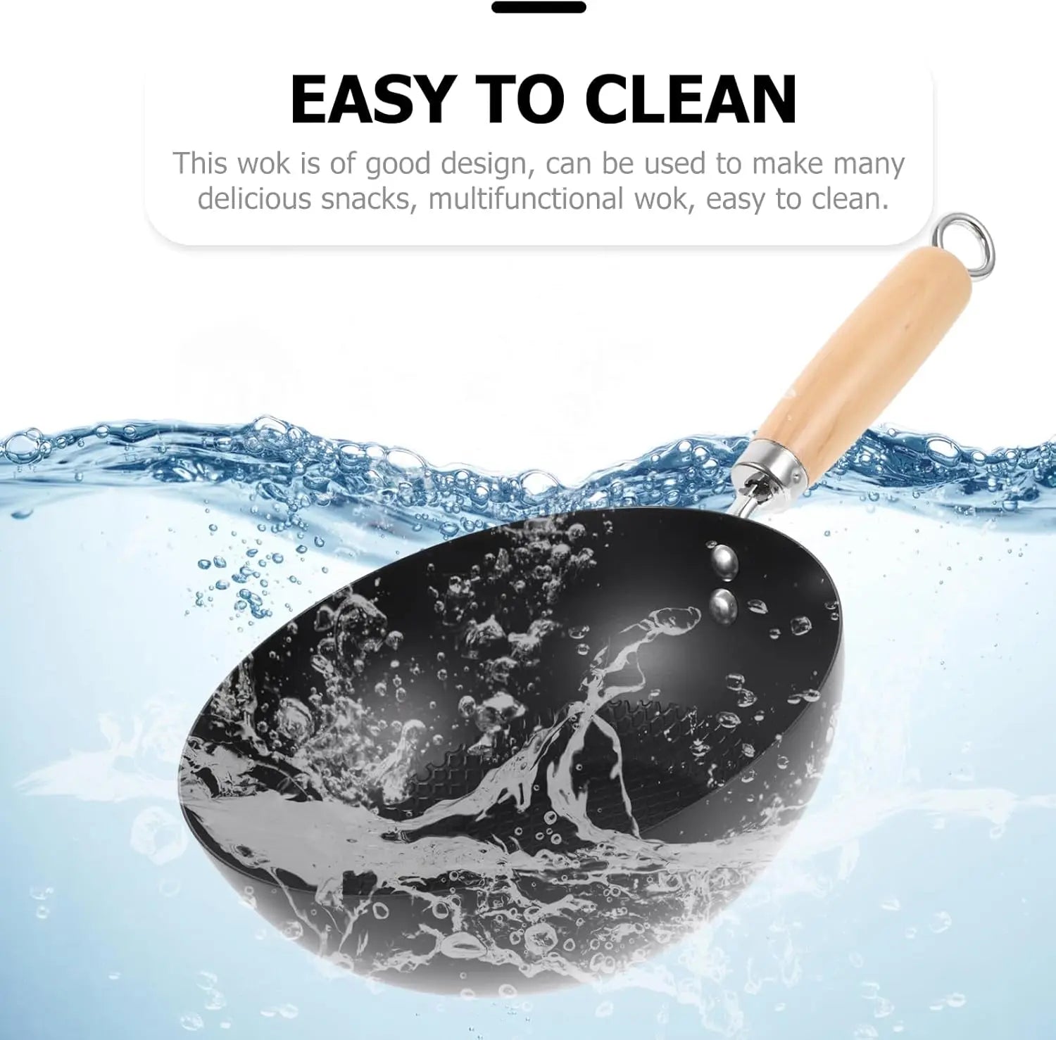 Uncoated Flat Bottom Wok Small Iron Wok for Stir-Fry Cooking Stove Induction Cookware Accessories Kitchen Supply