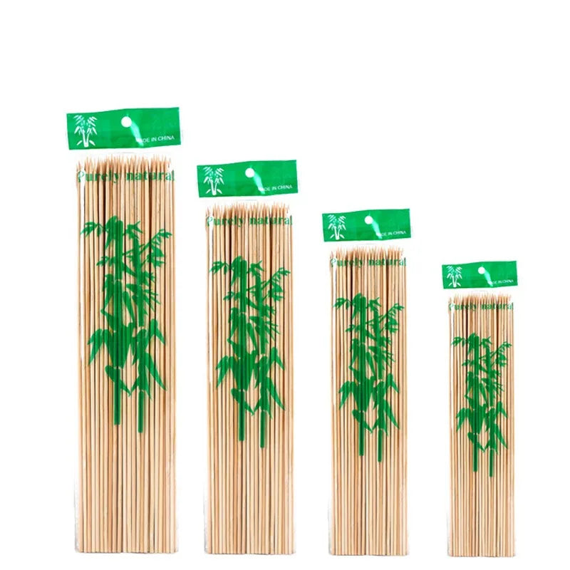 360/90x Food Sticks Bamboo Skewer Stick Disposable Wood for Home Kitchen Party Buffet Food Fruit Barbecue Tools Various Size