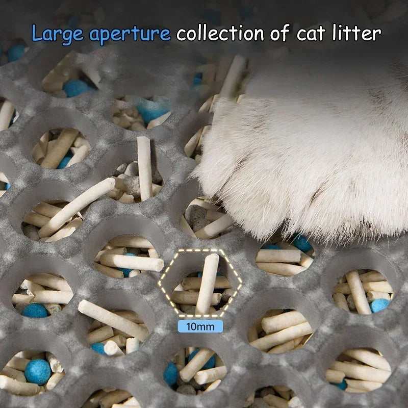 Pet Cat Litter Mat Waterproof Double Layer Cat Litter Trapping Pet Litter Box Mat EVA Clean Pad Winter Cats Accessories