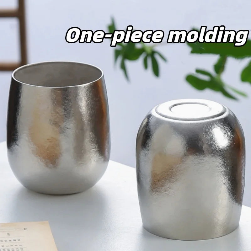280ml Outdoor Egg Mug Pure Titanium Double-Wall Coffee Mug Water Cups Home Drinking Office Tea Mug Beer Luxury-Feel Juice Cup
