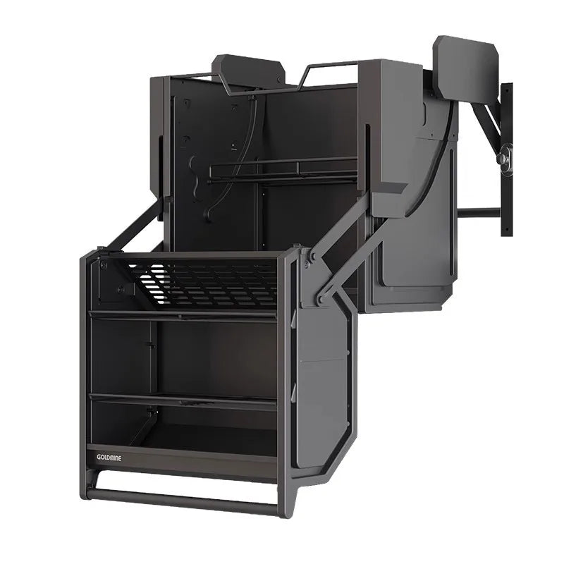 Cabinet Organizer Large Capacity Pull-Down Storage	Cabinet Shelf Dish Spice Rack Inner Space Saver Wall-mounted Pull-Out Shelf