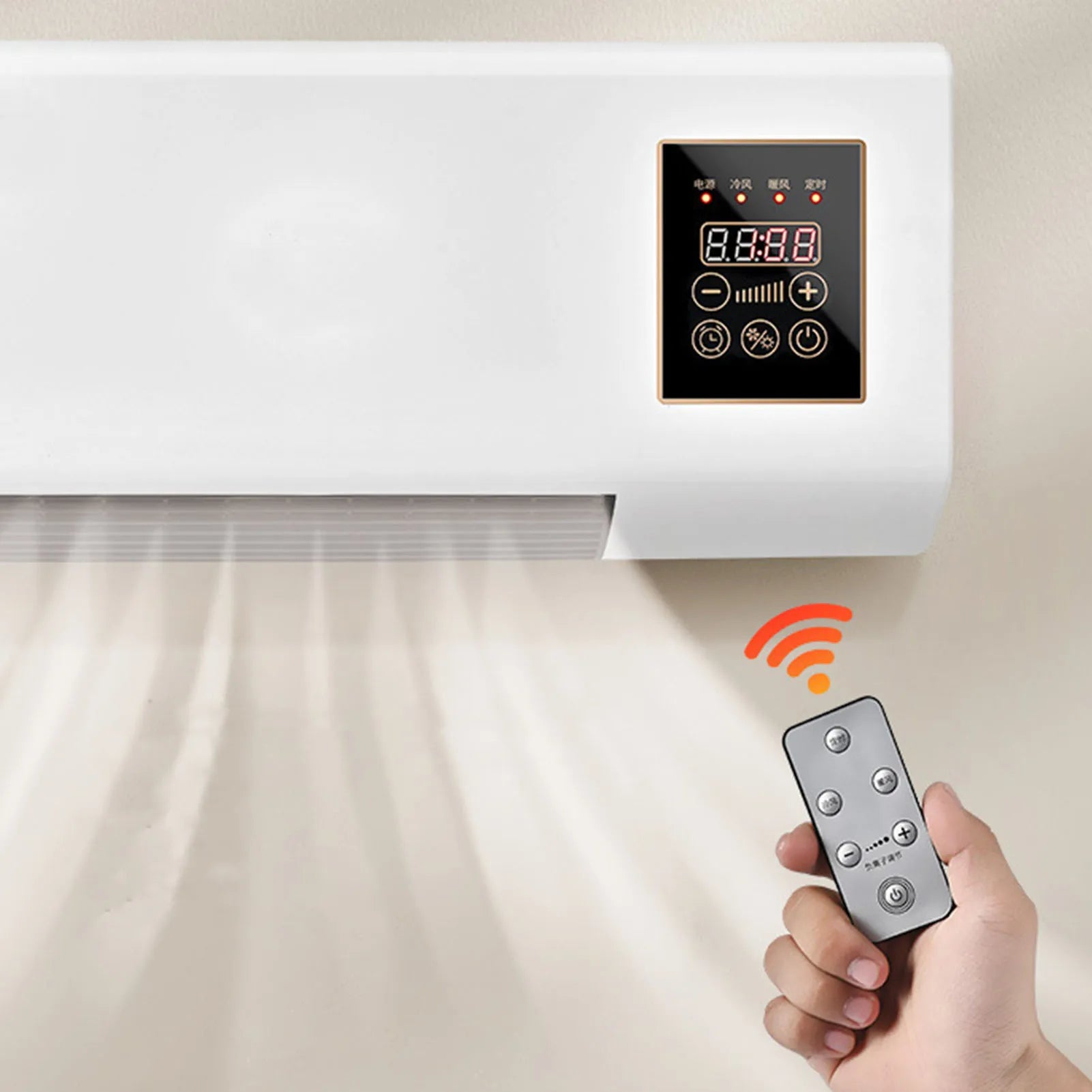 1800W Wall Mounted Air Conditioner 2-in-1 Cooling Heating Compact for Bedroom 20㎡ Quiet Operation Energy Efficient