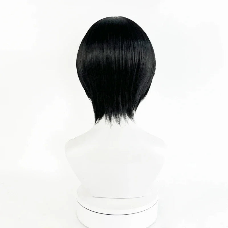 Anime Mikasa Ackerman Cosplay Wig Adult Unisex Black Heat Resistant Synthetic Hair Halloween Party Wigs Props Accessories