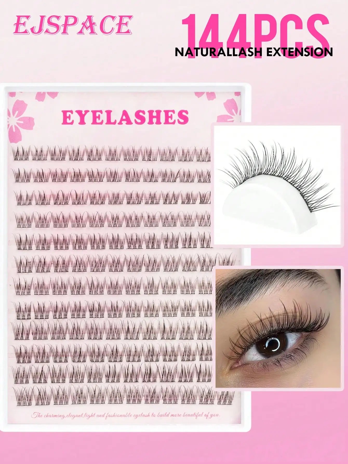 300PCS Curl Natural Manga Lash Extension Kit Lash Clusters Kit Wispy Eyelash Extensios Individual Lashes Extensions At Home