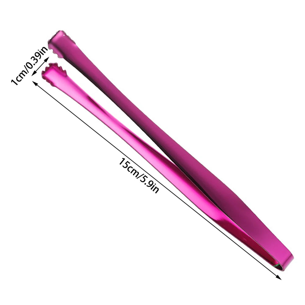 3pcs Sugars Cubes Tong Stainless Steel Ice Cubes Clip Tong Multipurpose Long Handle Tweezers Bbq Food Serving Clamp For Kitchen