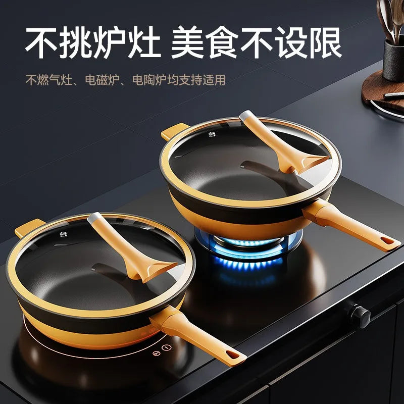 New Titanium Polar Rock Cast Non stick Frying Pan Multi functional Frying Pan Universal Stove Flat bottomed Pan