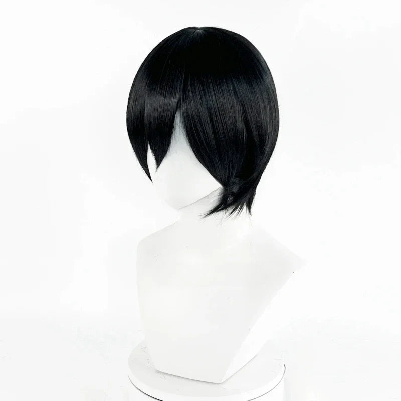 Anime Mikasa Ackerman Cosplay Wig Adult Unisex Black Heat Resistant Synthetic Hair Halloween Party Wigs Props Accessories