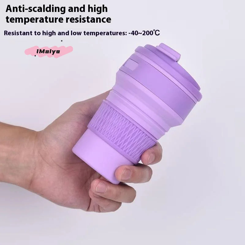 1Pc 350ml Collapsible Silicone Coffee Mug Travel Cup Folding BPA-Free Food Grade Insulated Flask Water Cup