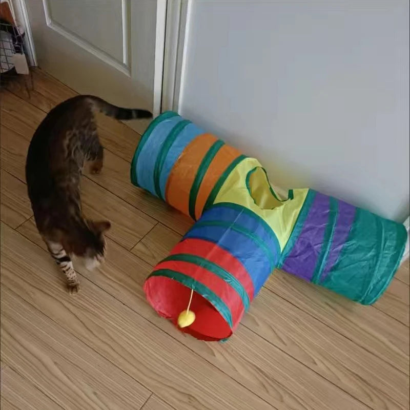 Foldable Sphynx Cat Tube Tunel Para Gato Shape I S T X Pet Tunnel Toy for Cats Gatos Funny mascotas Accessories Katten Supplies