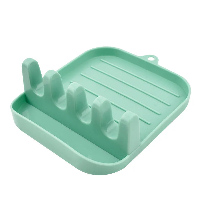 Kitchen Spoon Holders Fork Spatula Rack Shelf Organizer Plastic Chopsticks Holder Non-slip Spoons Pad