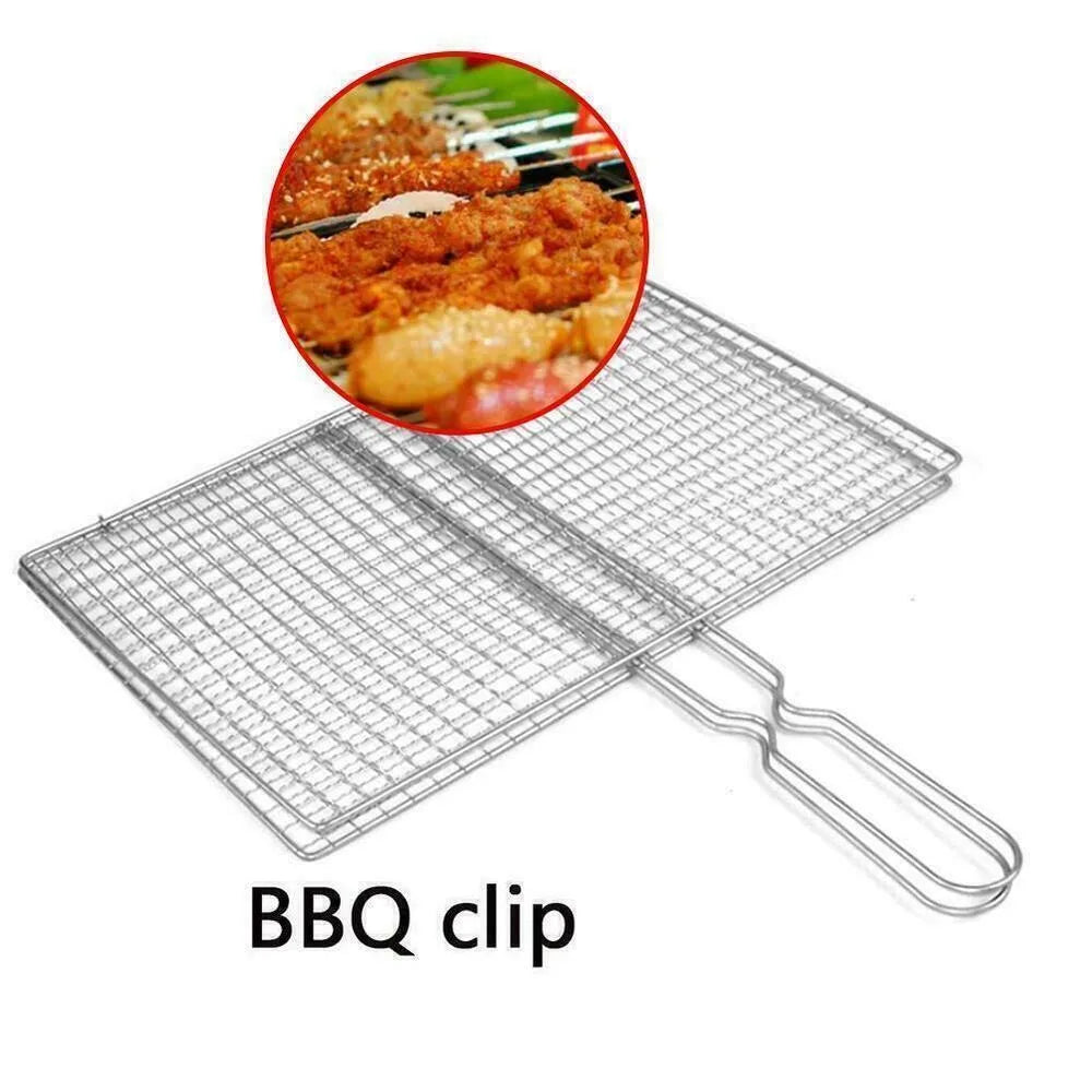 Hot Iron Barbecue Net Silvery Barbecue Iron Mesh Clamp BBQ Tools Picnic