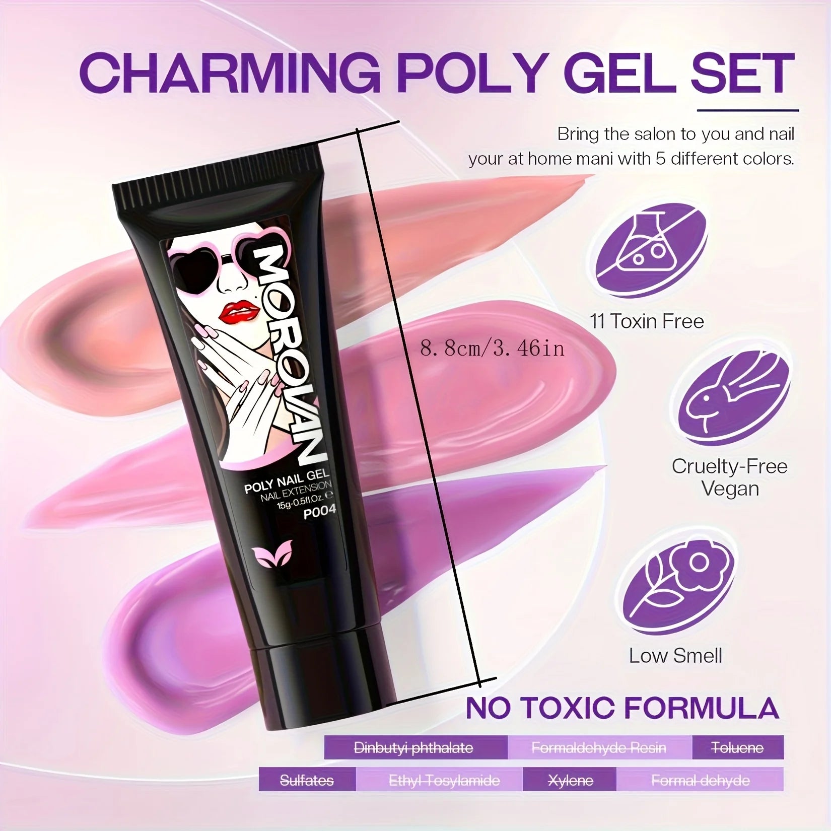 Morovan Poly Nail Gel Kit: Poly Gel Nail Extension Kit ls Equipped With 12 Colors Of Poly Nail Extension Gel,Christmas GIFT