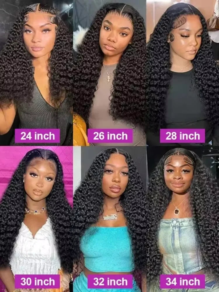 40 42 Inch Brazilian Jerrly Curly Lace Front Human Hair Wigs 13x4 13x6 HD Lace Deep Wave Frontal Wig For Women Kinky Curly Wig