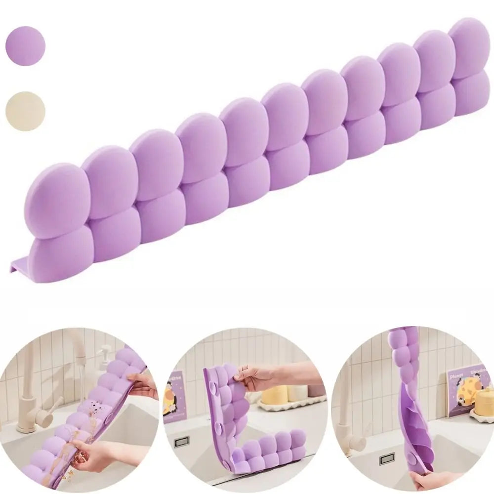 Silicone Sink Water Guard Suction Cup Heightened Sink Splash Baffle Splash-proof Stable Sink Water Retaining Strip Household