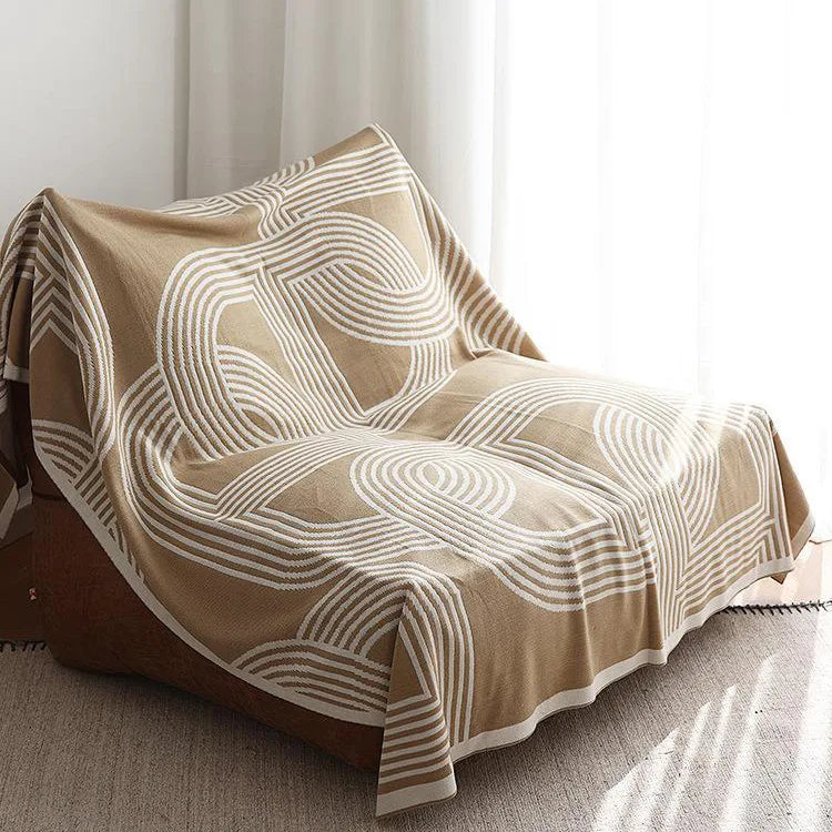 Nordic Geometric Knitted Blanket for Beds Modern Simplicity Sofa Cover Luxury Throw Blanket Home Decor Bed End Towel Soft Shawl