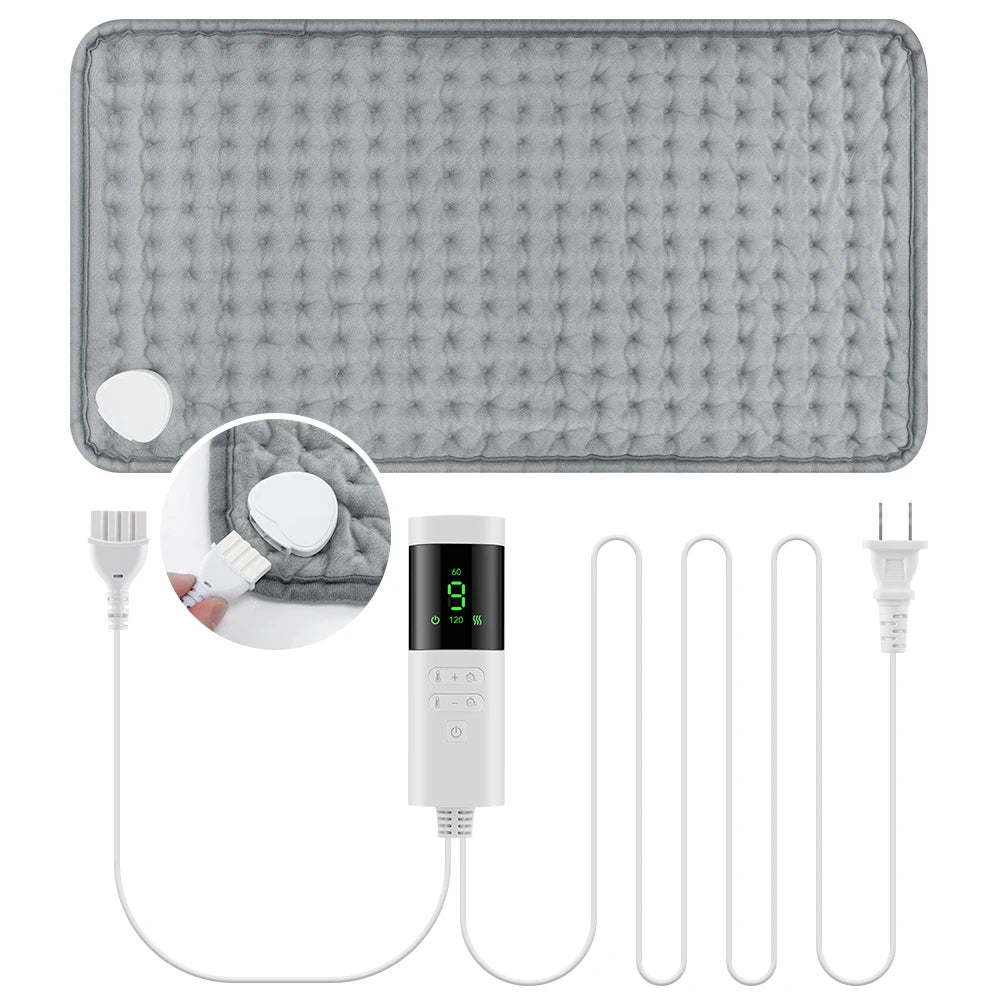 Winter Electric Heating Pad Blanket Soft Adjustable Temperature Levels 4 Timing Modes Shoulder Knee Legs Constant Warm Cushion