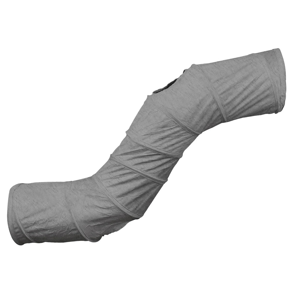 Gray Foldable Cat Tunnel 3 Holes Kitten Drill Bucket Toys Indoor Pet Toy Catwalk Tubing
