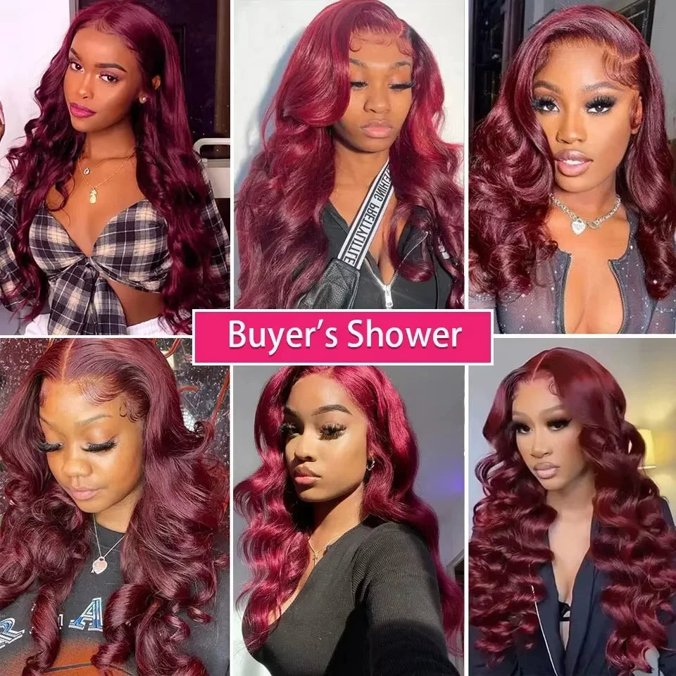 30 40 Inch 99j Body Wave Bundles Human Hair Burgundy 3 4 Bundles Raw Hair 100% Unprocessed Raw Hair Real  Human Hair Extensions