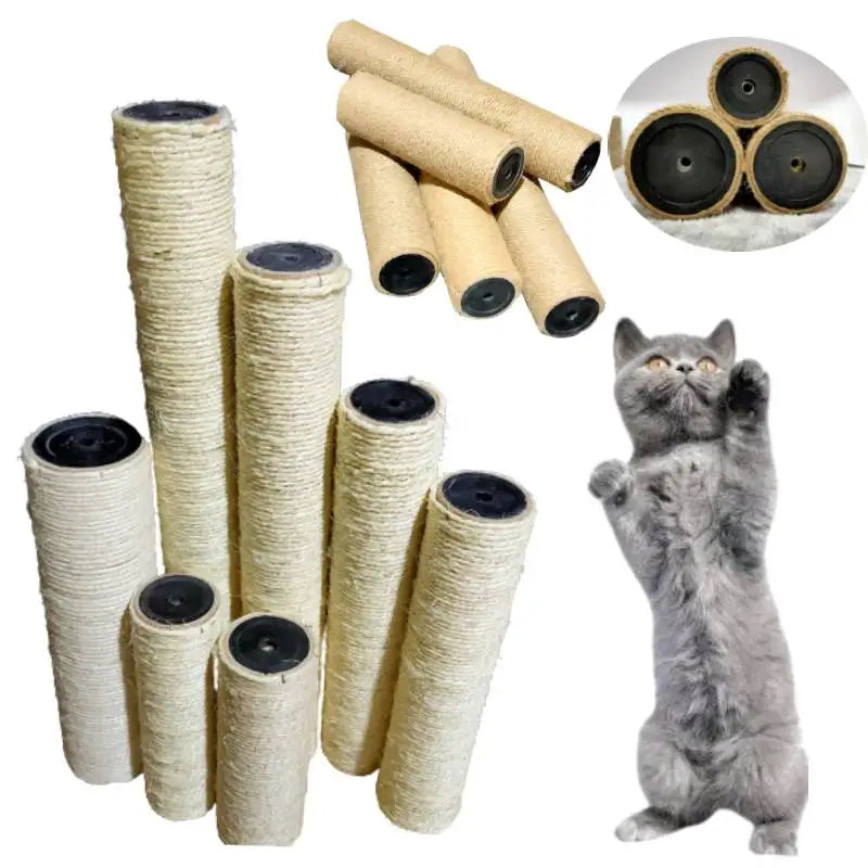 Cat Scratching Post Cat Tree Tower DIY Cat Climbing Frame Replacement Post Sisal Rope Entangle Toy Scratch Furniture Accessories