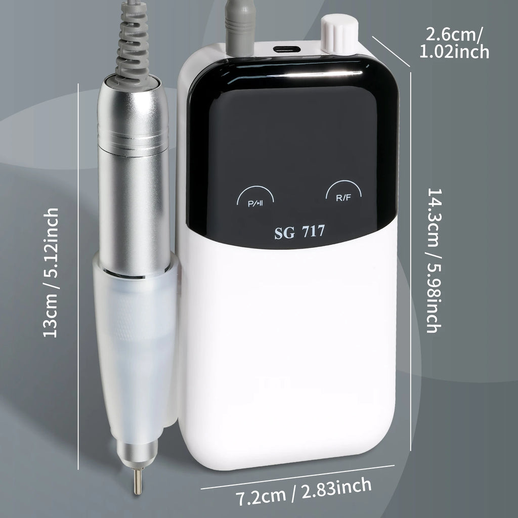Professional 45000RPM Electric Nail File Gel Nail Polishing Machine Rechargeable Low Noise Nail Sander File For Manicure Salon