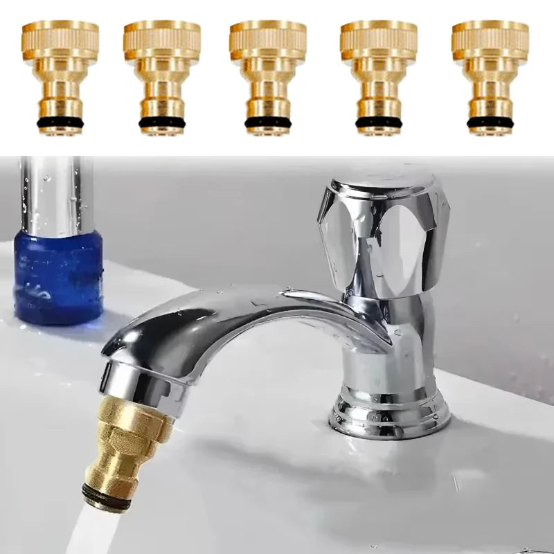 2Pcs Thread Connector Faucet Hose Tap Water Adapter Quick Connector Water Pipe Fittings Home Replacement Accessory