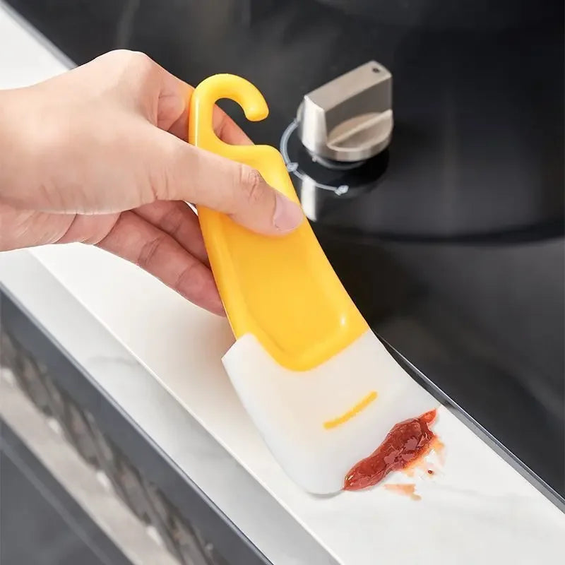 1/3 Silicone Tableware Cleaning Scraper Cleaning Spatula Cake Baking Scraper Pastry Small Tool Kitchen Cleaning Scraper