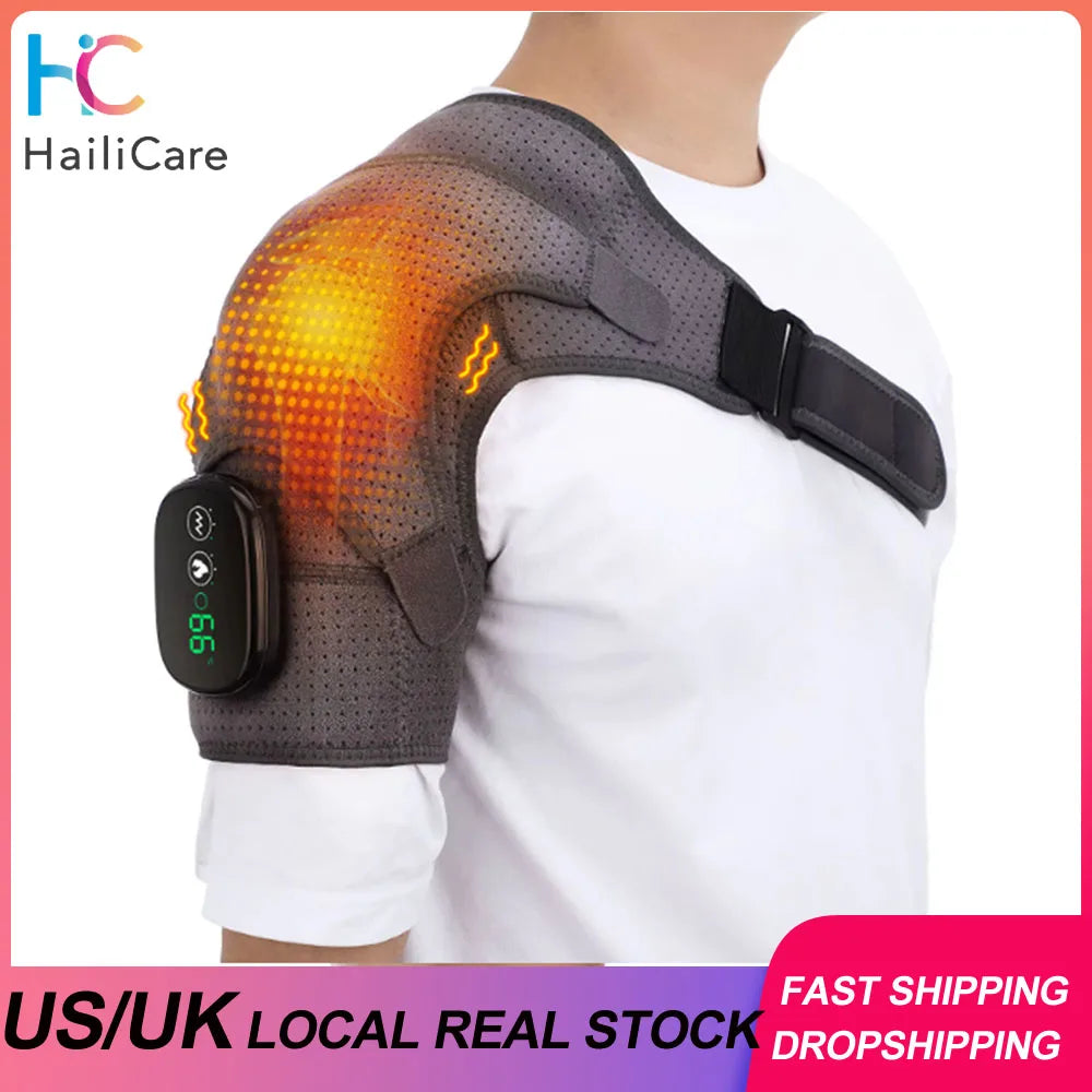 Electric Shoulder /Knee /Ankle/Wrist Massager Heating Pad Vibration Massage Support Belt Shoulder /Knee Thermal  Brace