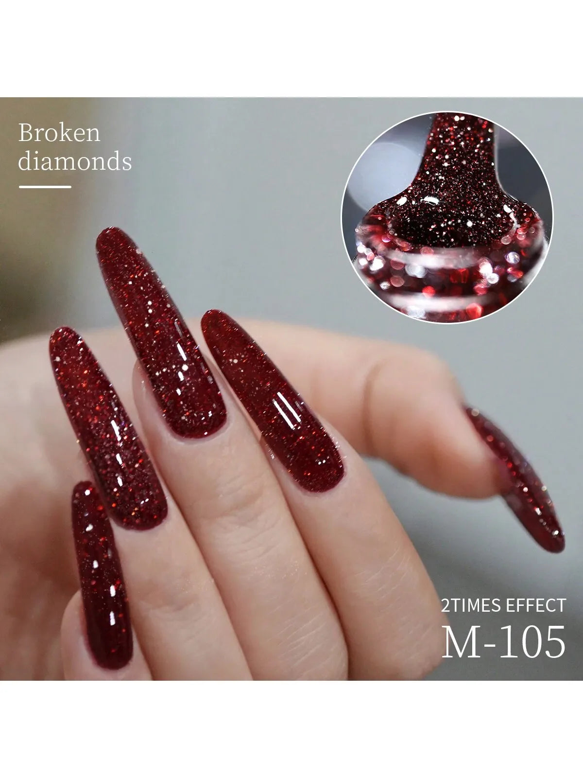 XEIJAYI 5pcs Crushed Diamonds Halloween Christmas Nails Fall Winter Gel Nail Polish Adhesive Burst Glitter Maillard Broken Diamo