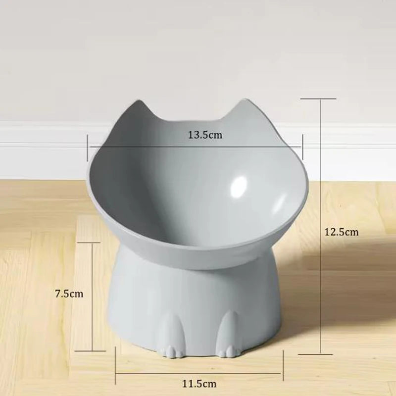 Cat bowl with long ears and high feet bowl cat and dog neck protection and anti-overturning plastic raised pet bowl