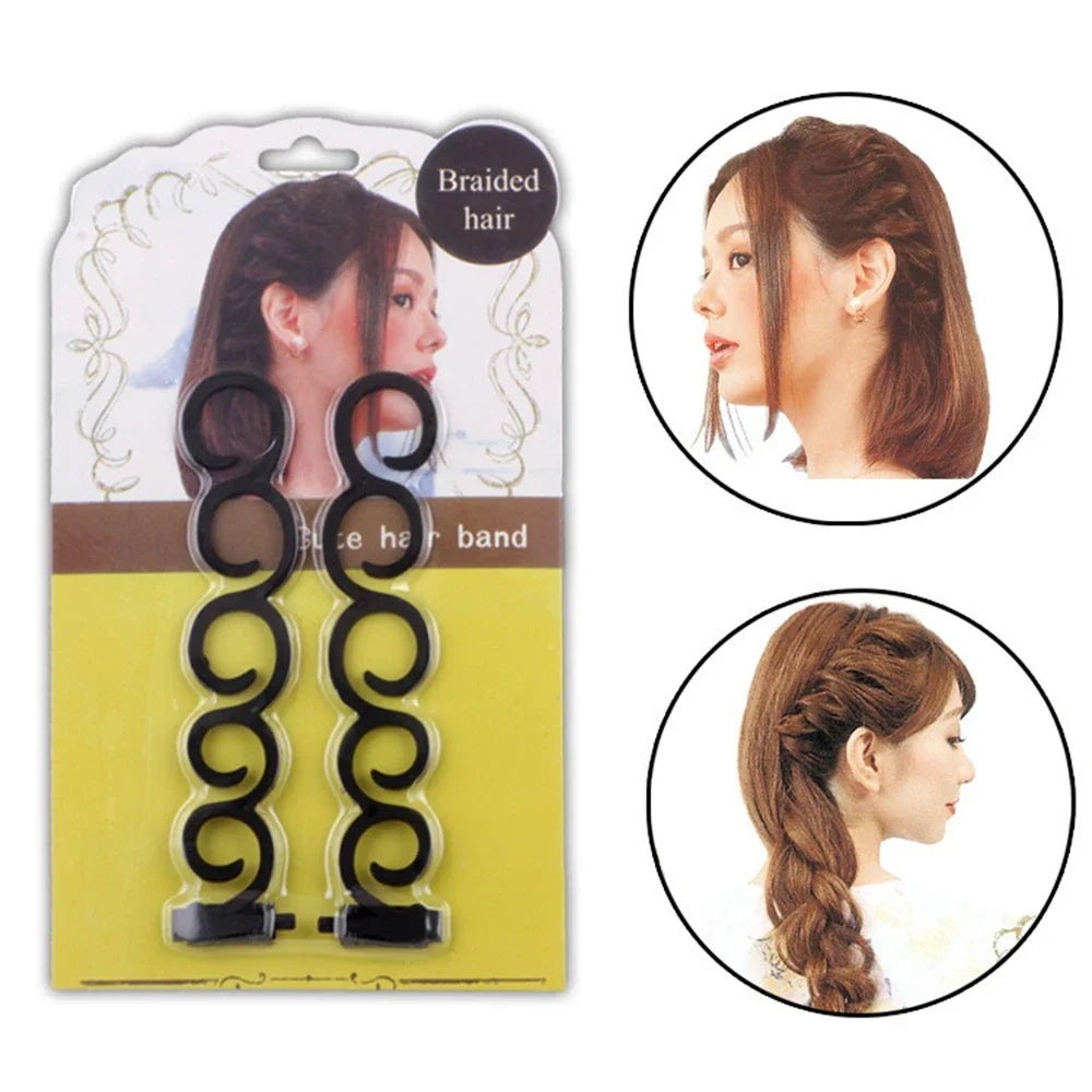 2pcs/Set Fashion Hair Braiding Weave Roller Twist Styling Maker Diy Hairstyling Accessories Salon Tool Home Use Braided Hair