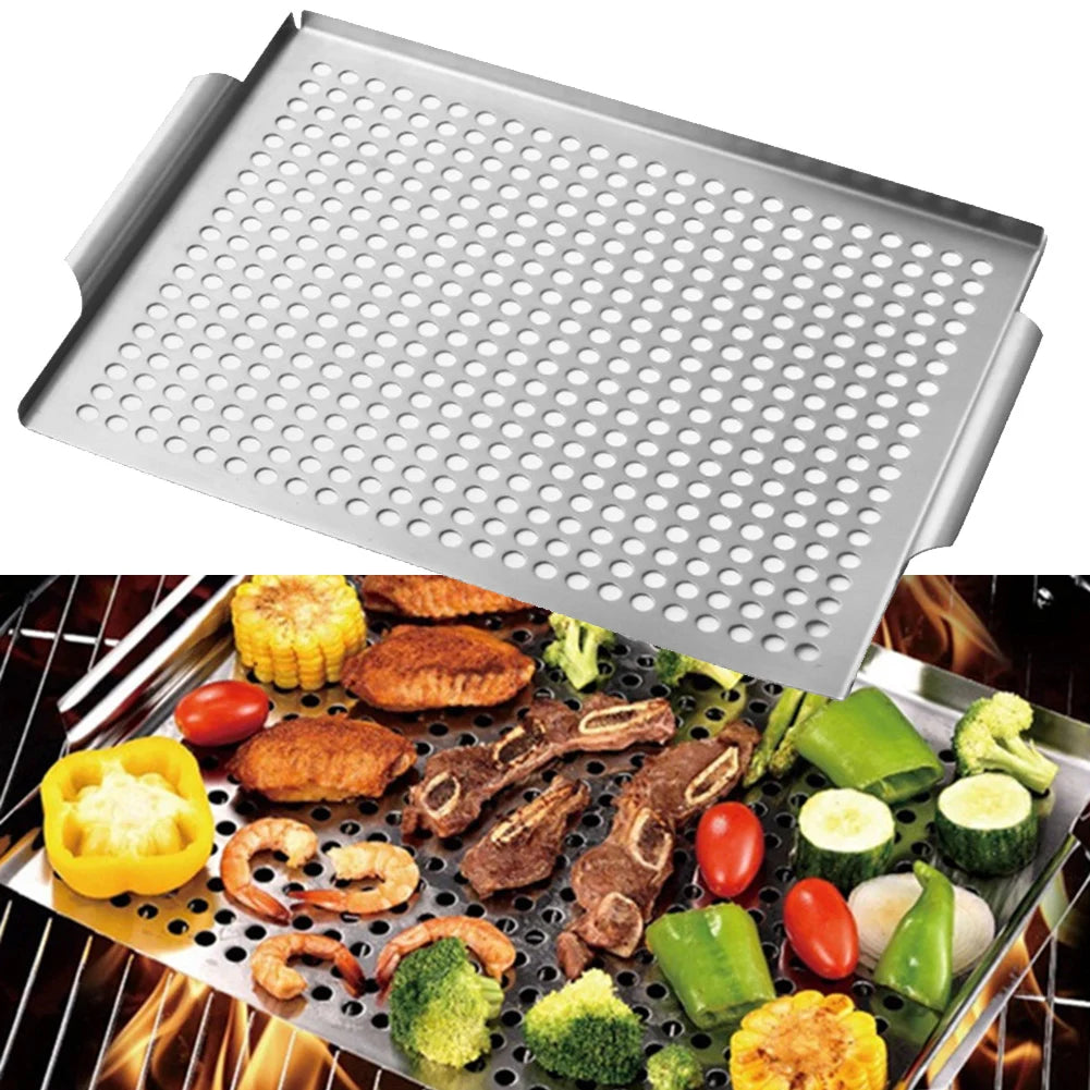 Heat-resistant Grilling Gloves Bbq Accessory Grill For Scallops 36.5*29*2.5cm Outdoor Cooking Built-in Handles