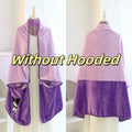 High Quality Kuromi Hooded Cloak Warm Flannel Blanket With Hat Japanese Style Comfortable Nap Blanket For Girl Xmas Gifts