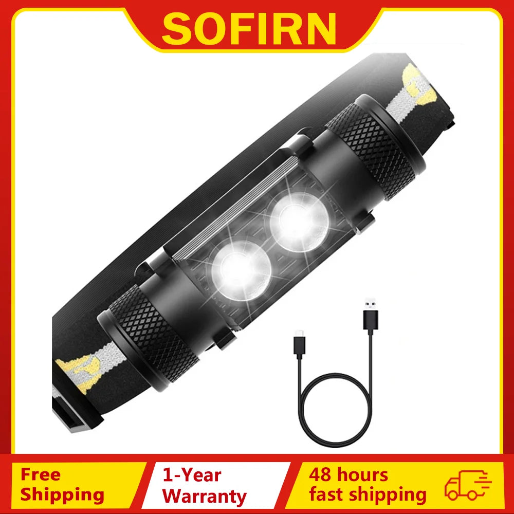 H25S LED Headlamp 18650 Battery Powerful Headlight 1200 Lumens SST40 USB Rechargeable lamp