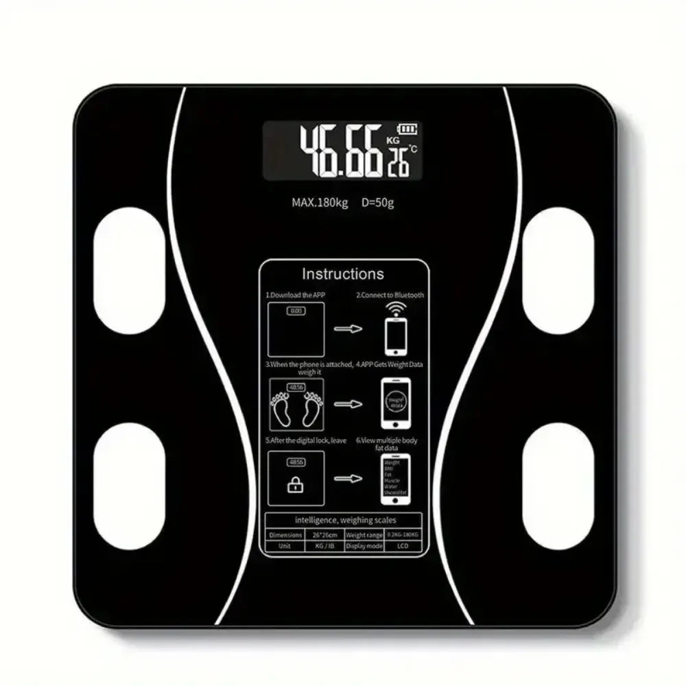 Digital bathroom scale - high-precision and easy to read LCD display screen, battery powered, preferred for fitness enthusiasts.