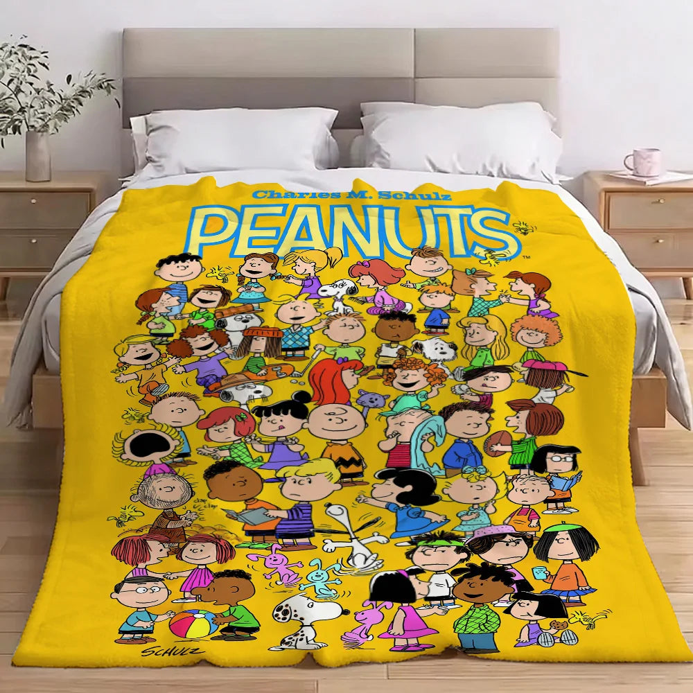 Throw Blanket S-Snoopyes Fluffy Soft Blankets for Bed Home and Decoration Winter Bedspread the Anime Knee Sofas Cooling Sofa Nap
