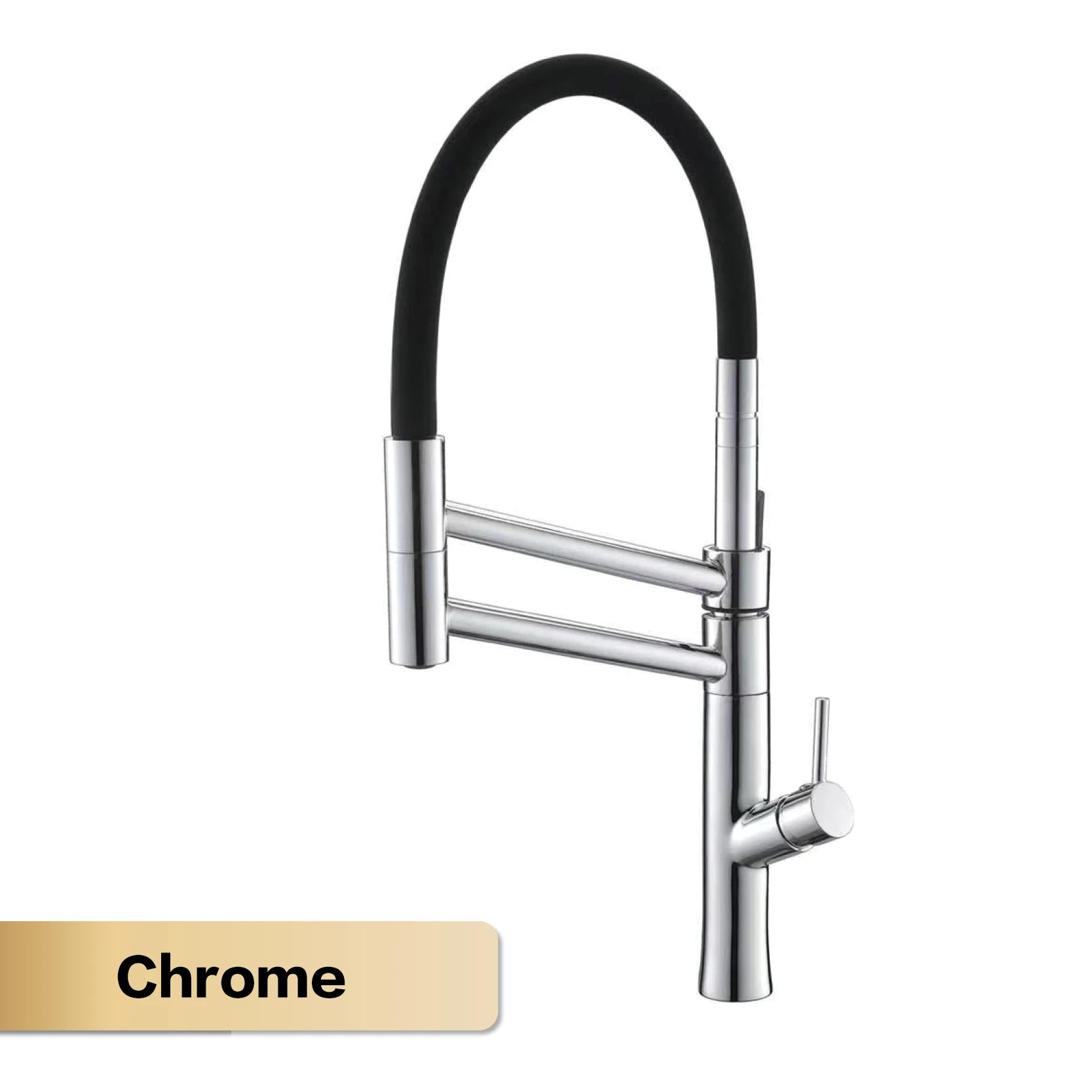 Luxury chrome brass kitchen faucet with single handle for hot and cold water, simple design, large-sized pull-out sink Mixer