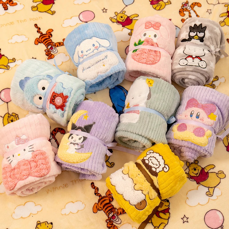 Lovely Nap Blanket Cartoon Anime Kuromi Cinnamoroll  My Melody Blanket Not shedding Comfortable Sleeping Blanket Child