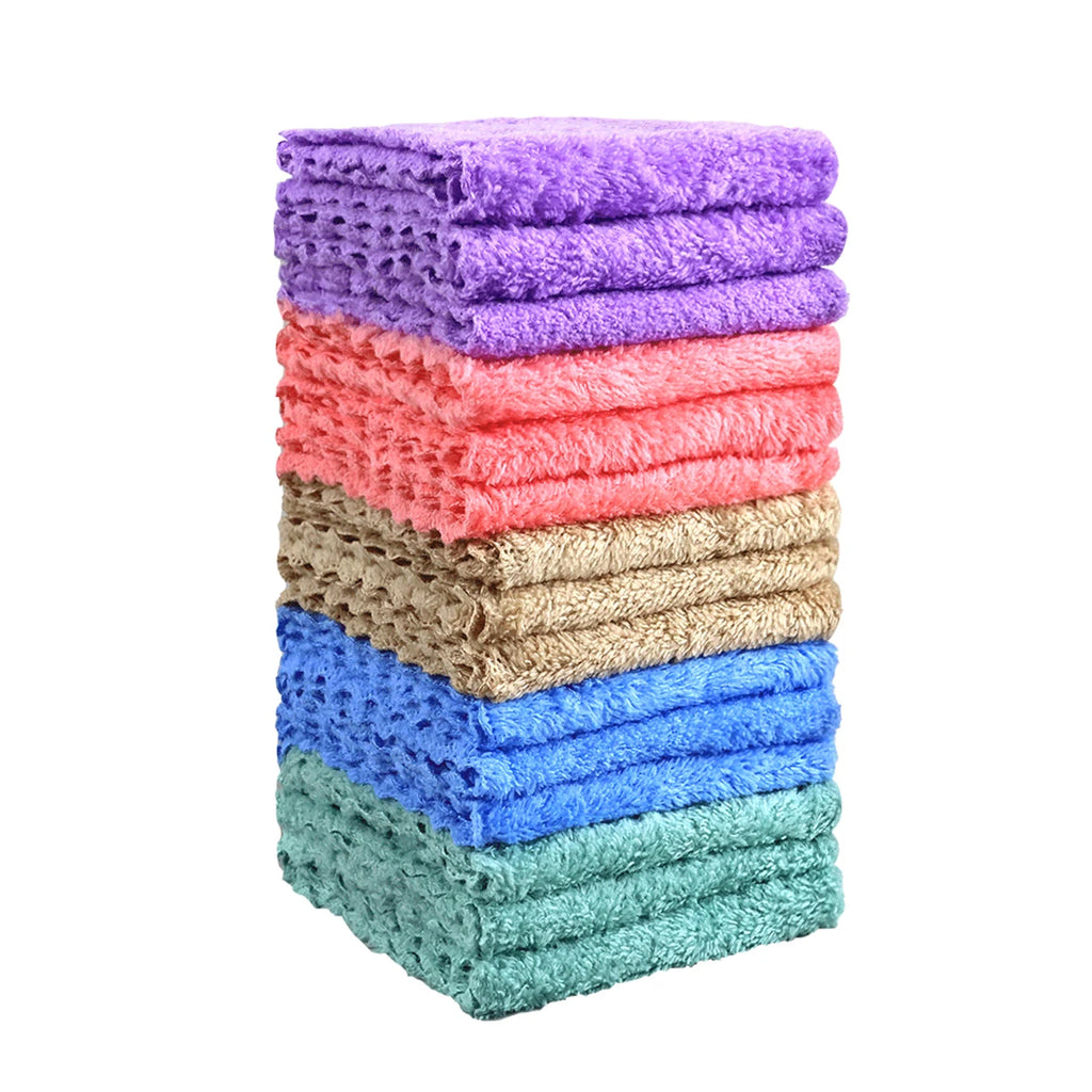 20pcs Soft Absorbent Solid Color Washcloths Gentle on Quick Drying Compact Square Towels for Home Bathroom Bathroom