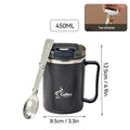 Double-Wall Insulated Coffee Mug Portable 304 Stainless Steel Water Cup With Spoon & Tea Strainer Anti Scald Sealed Drinking Cup