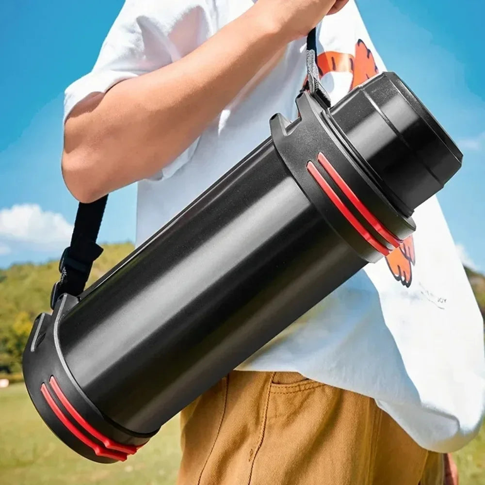 1.2/1.6/2.0L Stainless Steel Thermos Bottle Outdoor Vacuum Flask 24H Hot Cold Leakproof Large Capacity for Travel Hiking Camping
