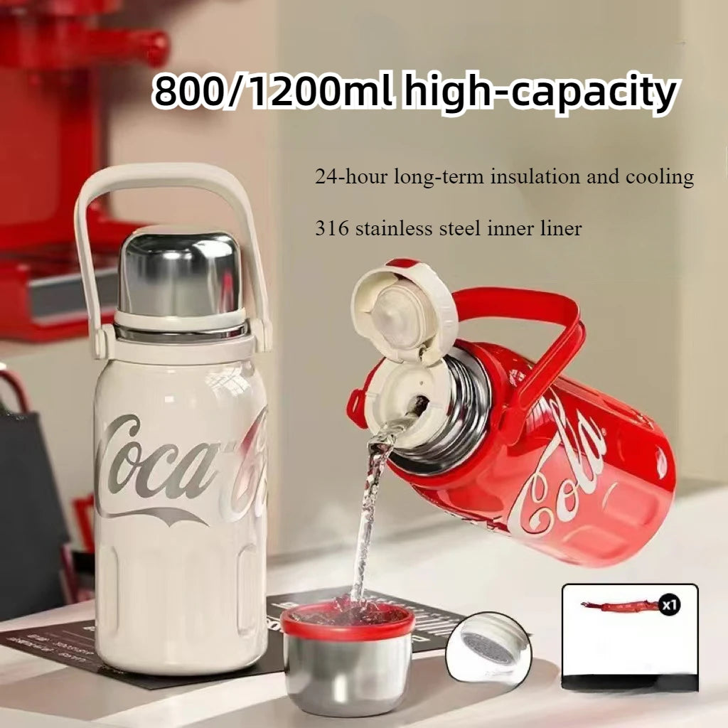 Portable Sports Mug for Men and Women, Insulated Coffee Cola Cup, 316 Stainless Steel Kettle, Keep Cold, Kawaii, Pretty Outdoor