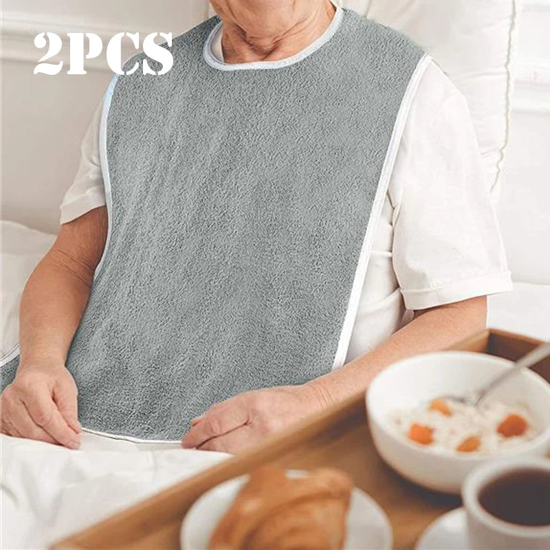 Adult Bibs for Eating Unisex Dining Clothing Protectors for Elderly and Adults Adjustable Machine Washable Towel Mouth Wipe