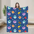 Bumble Nums Space Birthday Blankets Super Simples Airplane Flannel Throw Blanket For Couch Chair Sofa Bed Soft Warm Bedspread