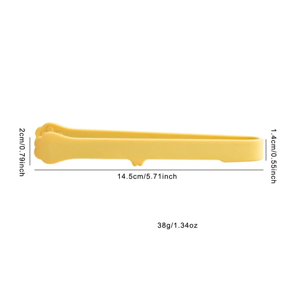 1Pc 5.71inch Non-slip Japanese Cat Paw Shape Food Tongs Cute Cartoon Tongs Silicone Barbecue Tongs Baking Clip Kitchen Gadgets